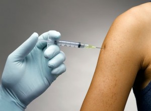 Flu shot being given