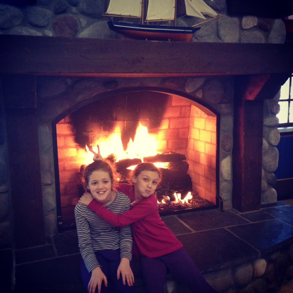 Acting silly by the fire
