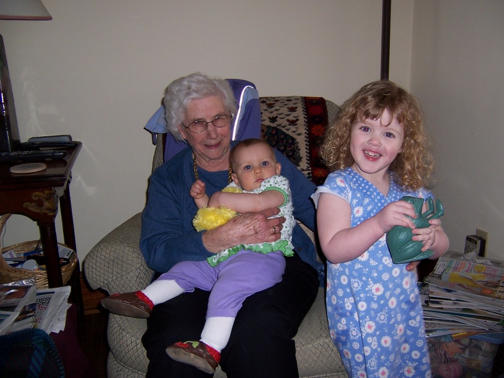 Grandma Straley with Cordy and Mira